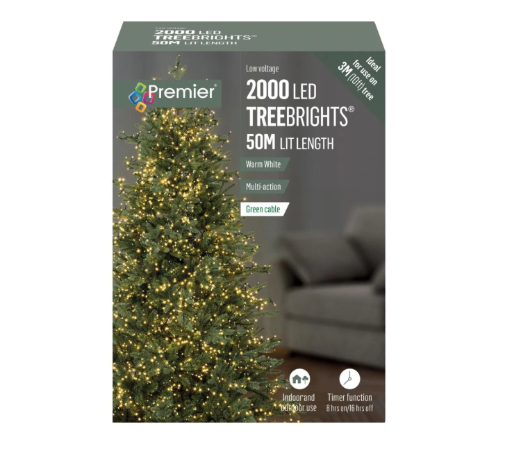 2000 Multi Action Led TreeBrights Timer Warm White
