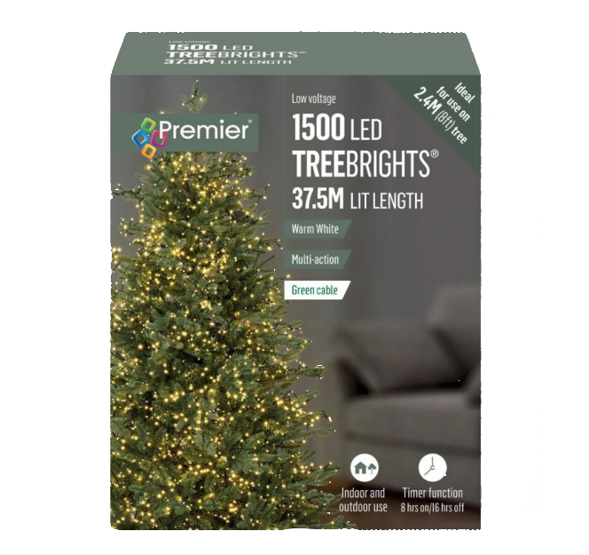 1500 Multi Action Led TreeBrights Timer Warm White