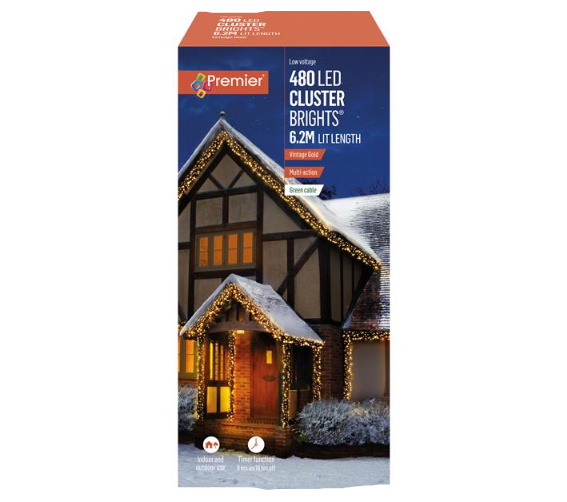 480 Multi Action LED Clusters Vintage Gold