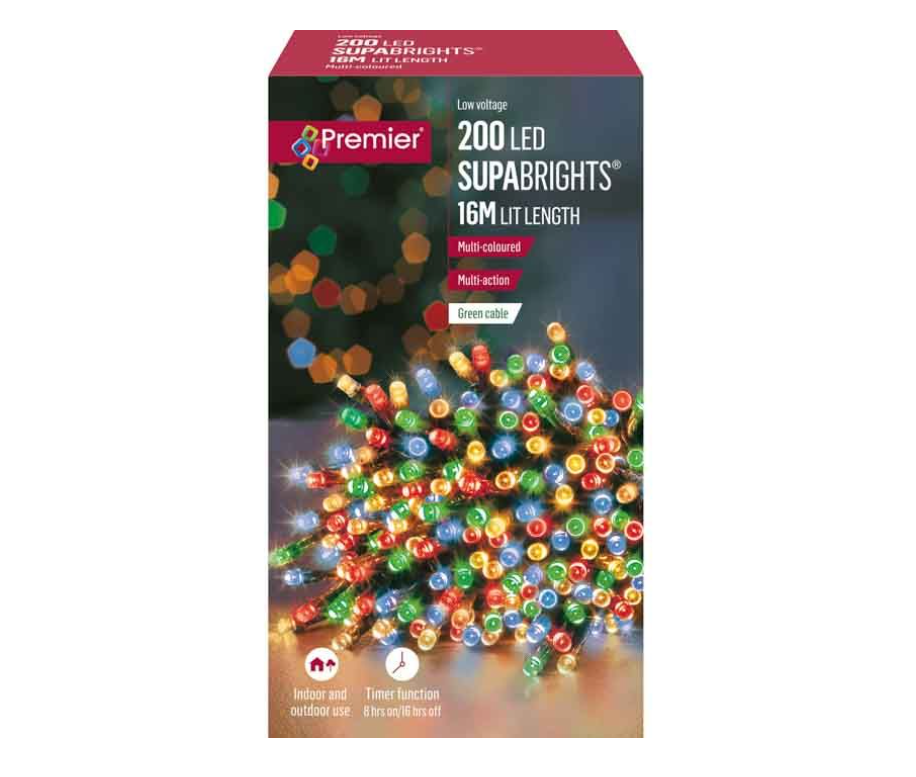 200 Multi Action LED Supabrights Timer Multi Colour