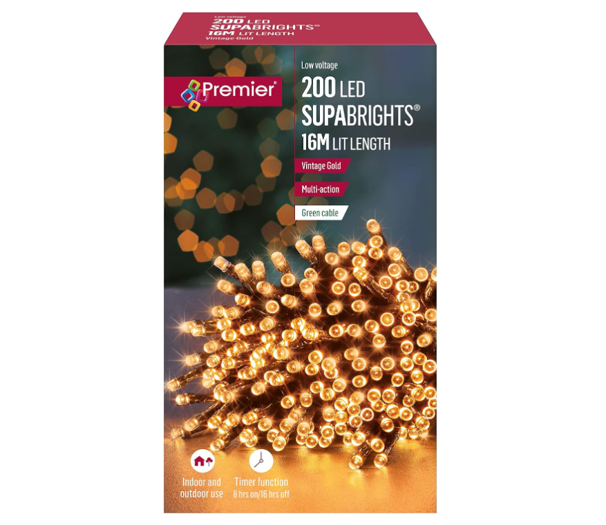 200 Multi Action LED Supabrights Vintage Gold LED Lights