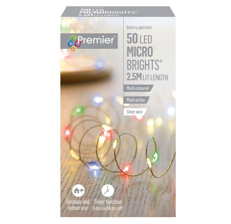 50 Multi Action Battery Operated MicroBrights Multi-Colour