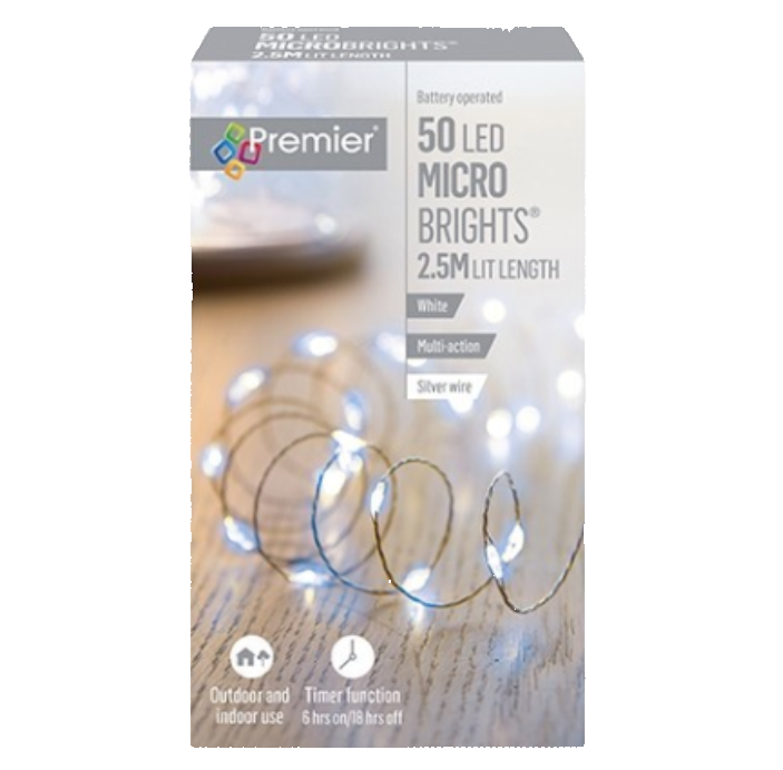 50 Multi Action Battery Operated MicroBrights White