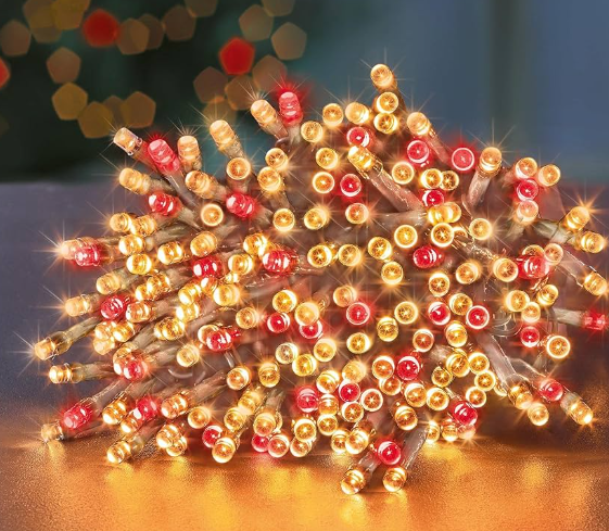 480 M-A LED Supabrights Vintage Gold & Red LED Lights With Timer