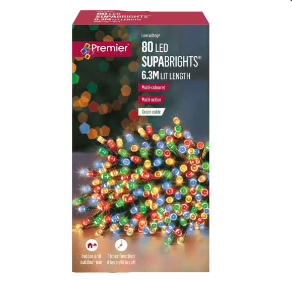 80 M-A LED Supabrights Timer Multi Colour