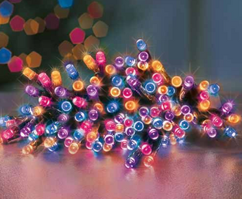 50 Battery Operated Multi Action MicroBrights Rainbow With Timer