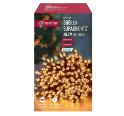 360 Multi Action LED Supabrights Vintage Gold