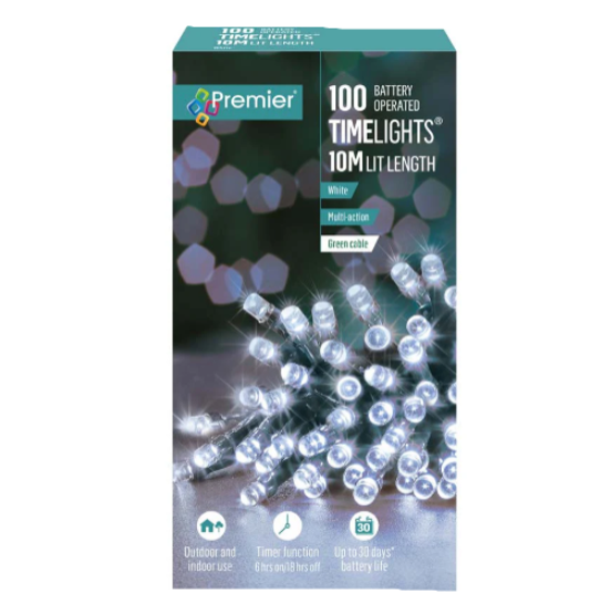 200 Multi Action Battery Operated White LEDs Lights