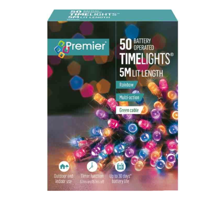 50 Multi Action Battery Operated Rainbow LEDs Lights