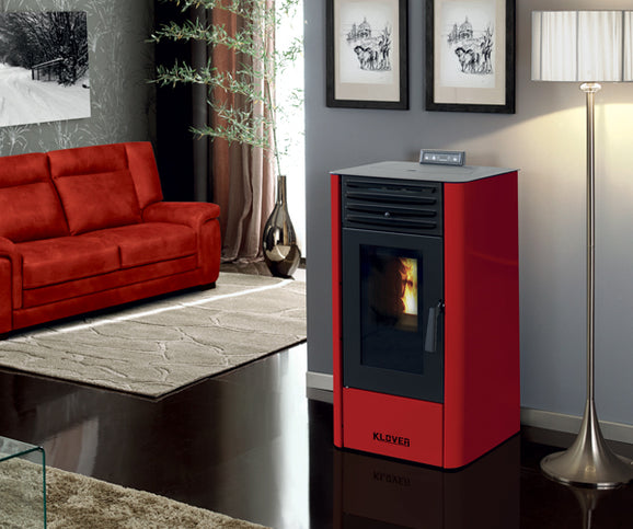 Klover Dea Eco Pellet Stove | 6kW | Red