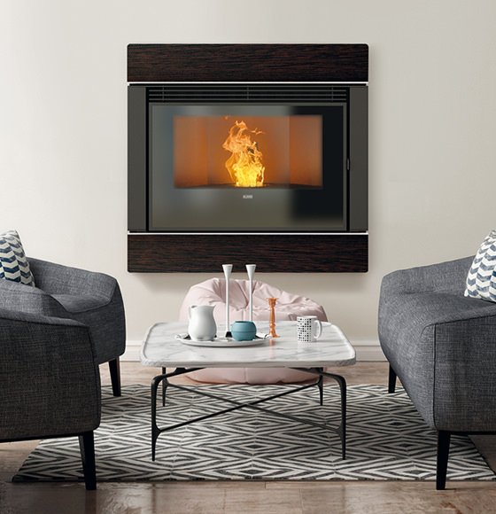 Klover Wave 90 Air Matt Black 9kw Pellet Insert