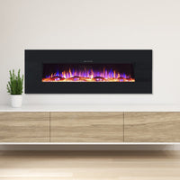 Ezee Glow 60" Grand Zara Black Wall Hung Fire