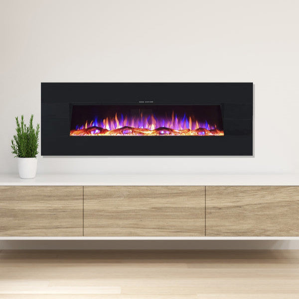 Ezee Glow 60" Grand Zara Black Wall Hung Fire