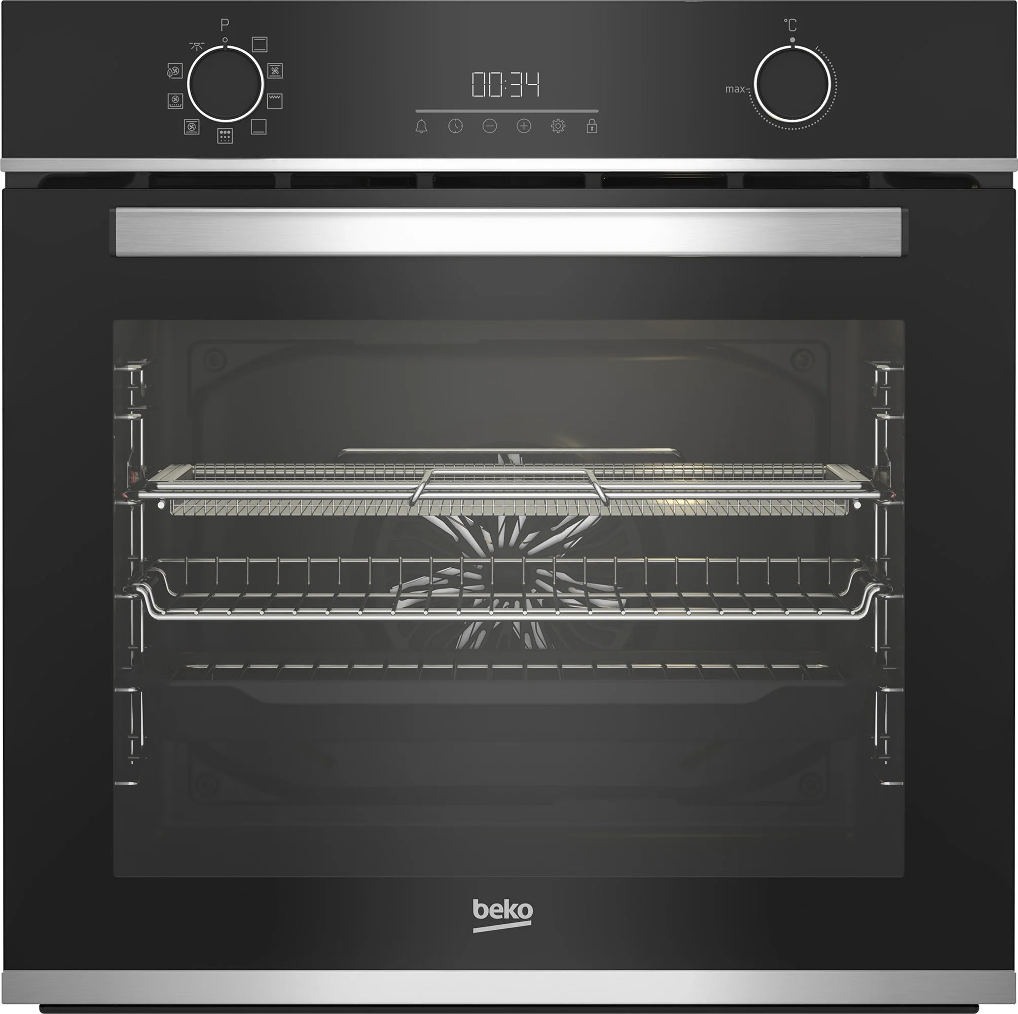 Beko Pro AeroPerfect AirFry Single Pyrolytic Oven Black 600mm | BBIMA13301XMP