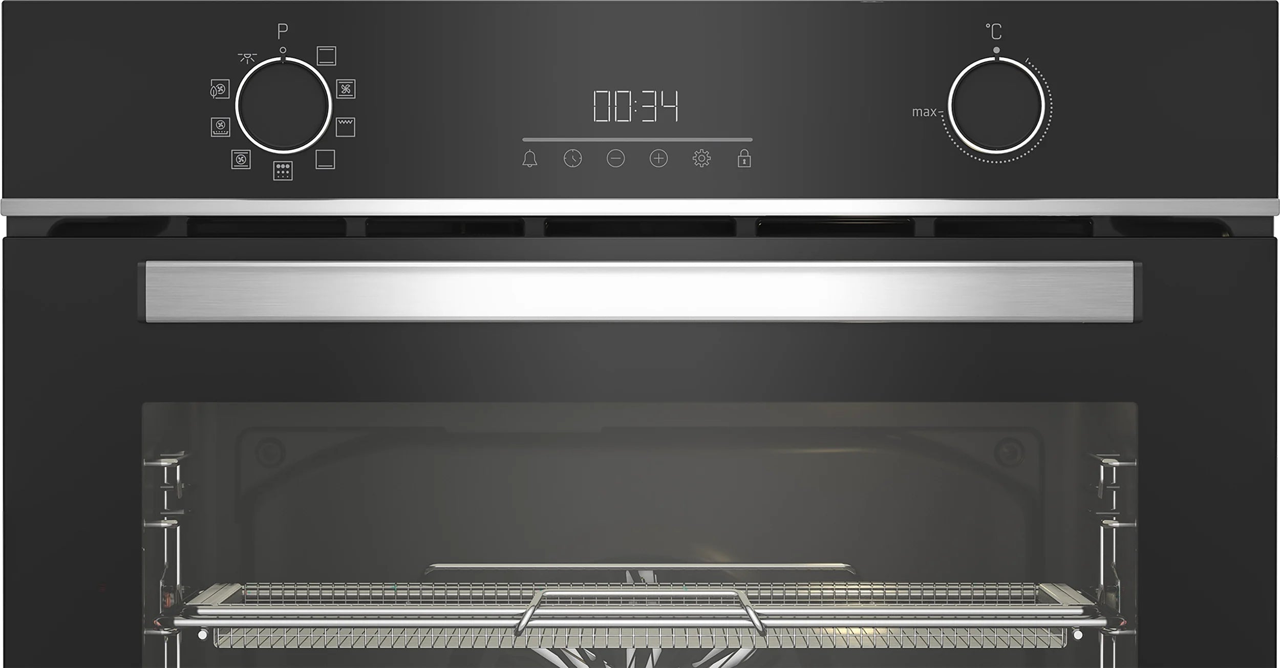 Beko Pro AeroPerfect AirFry Single Pyrolytic Oven Black 600mm | BBIMA13301XMP