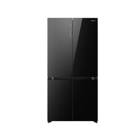 HISENSE KitchenFit Multi-Door Fridge Freezer - Black Glass RQ768N4GBE