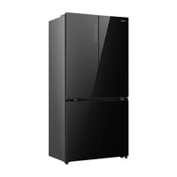 HISENSE KitchenFit Multi-Door Fridge Freezer - Black Glass RQ768N4GBE