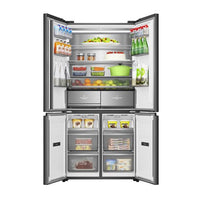 HISENSE KitchenFit Multi-Door Fridge Freezer - Black Glass RQ768N4GBE