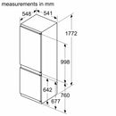 BOSCH Series 4 Integrated 70/30 Fridge Freezer - Sliding Hinge KIN86VSE0G