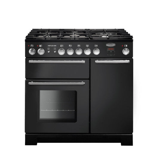 Rangemaster Infusion 90 Dual Fuel | Charcoal Black | INF90DFFCB