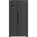 Beko Freestanding American Fridge Freezer | Black Steel | ASL1442VPZ