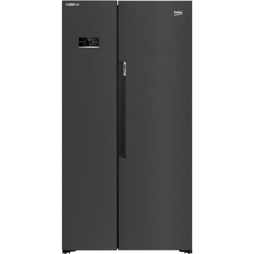 Beko Freestanding American Fridge Freezer | Black Steel | ASL1442VPZ