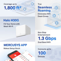 Mercusys AC1300 Mesh Wi-Fi 1pk | Halo H30G