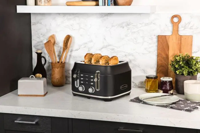 Rangemaster Classic 4 Slice Black Toaster