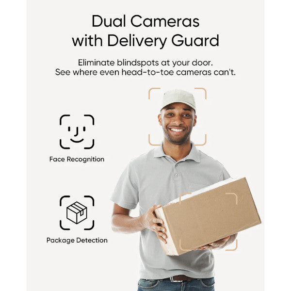Eufy E340 Video 2K Dual Camera Colour Night Vision Doorbell | Black