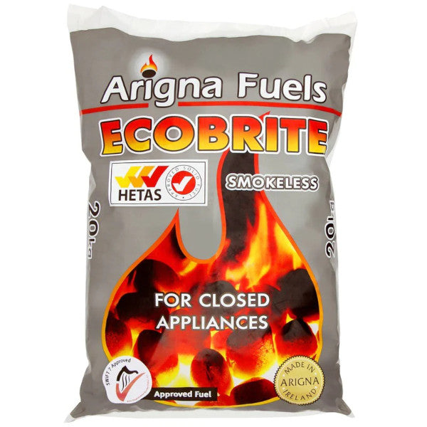 Half Pallet Of Arigna Ecobrite Extra Smokeless Coal 20KG (25 Bags)