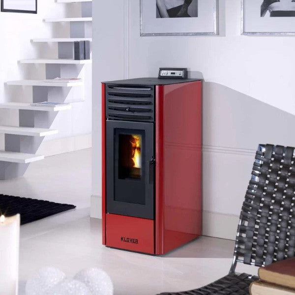 Klover Dea Eco Pellet Stove | 6kW | Red