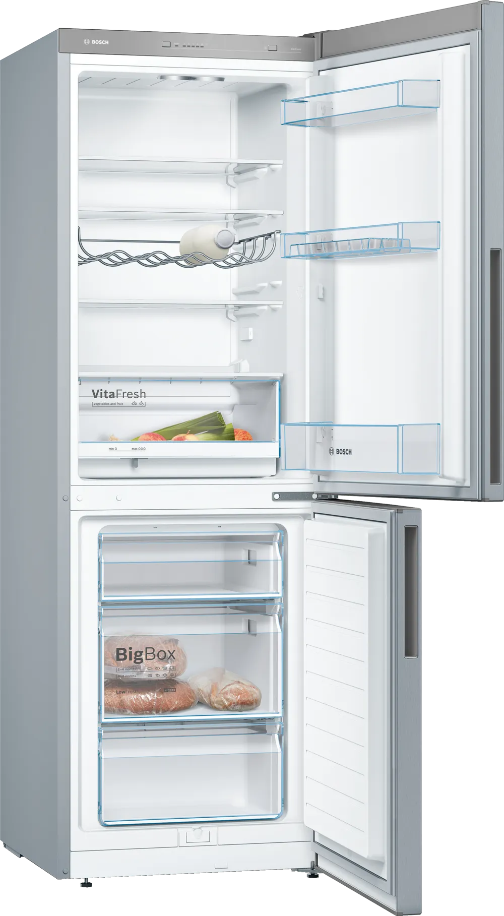 Bosch Free-Standing Fridge Freezer 176cm Silver KGV33VLEAG