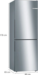 Bosch Free-Standing Fridge Freezer 176cm Silver KGV33VLEAG