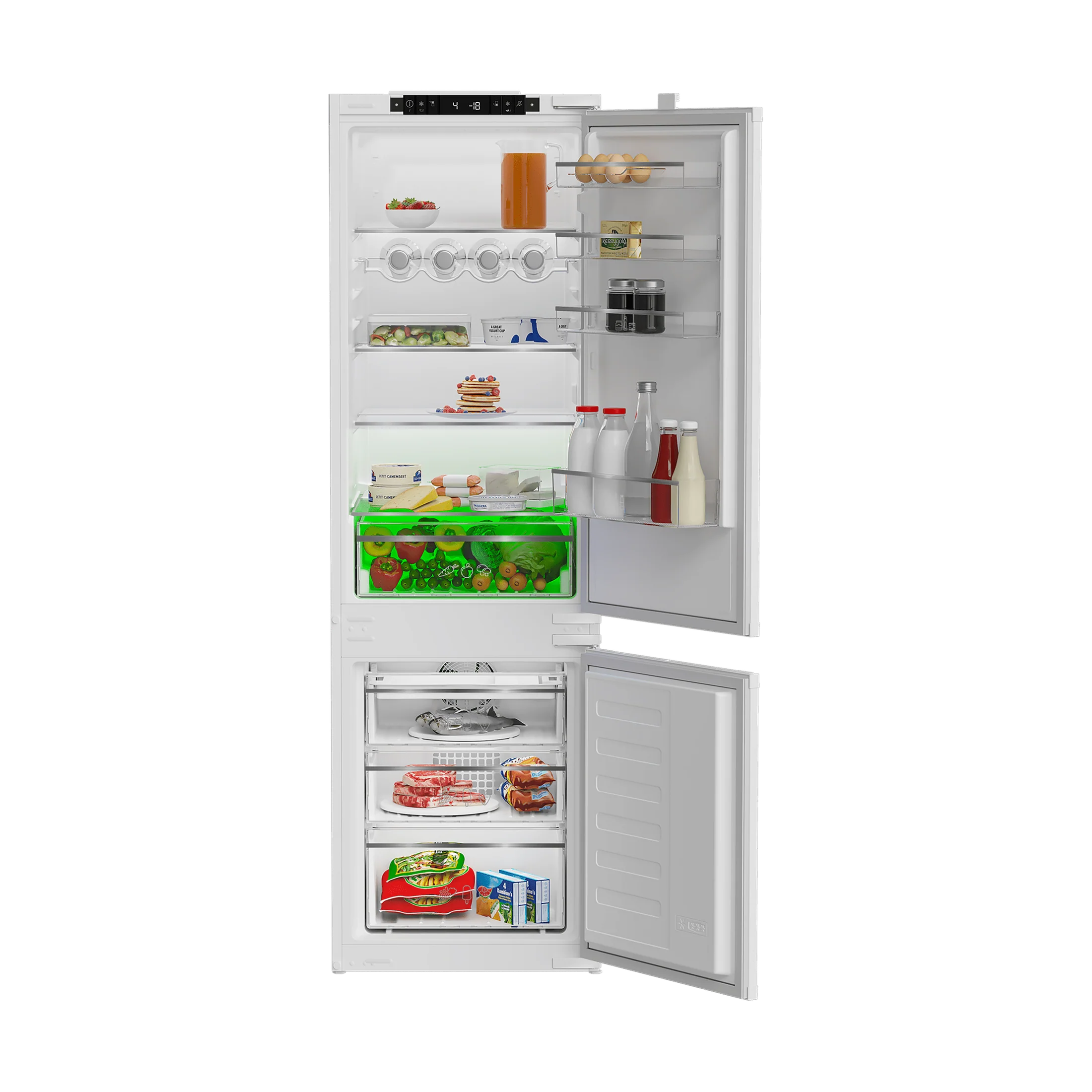 Blomberg 70/30 Integrated Frost Free Combi Fridge Freezer with VitaminCare+ | KNE4554EVI