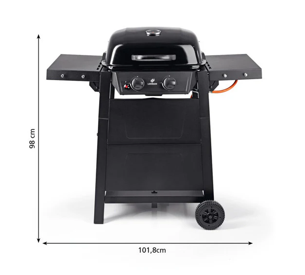 Oscar 2 Burner Gas BBQ black