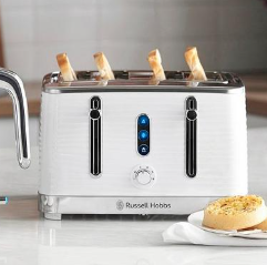 Russell Hobbs Inspire 4 Slice Toaster | White | 24380