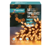 50 Multi Action Battery Operated  Vintage Gold LED