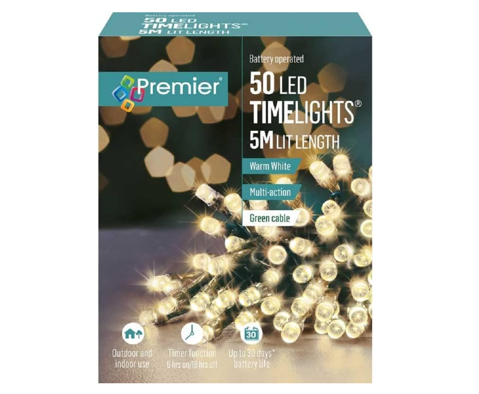 50 Multi Action Battery Operated  Warm White LEDs
