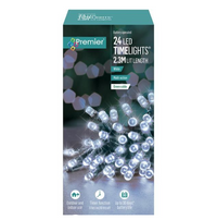 24 Multi Action Battery Operated  White LEDs With Timer