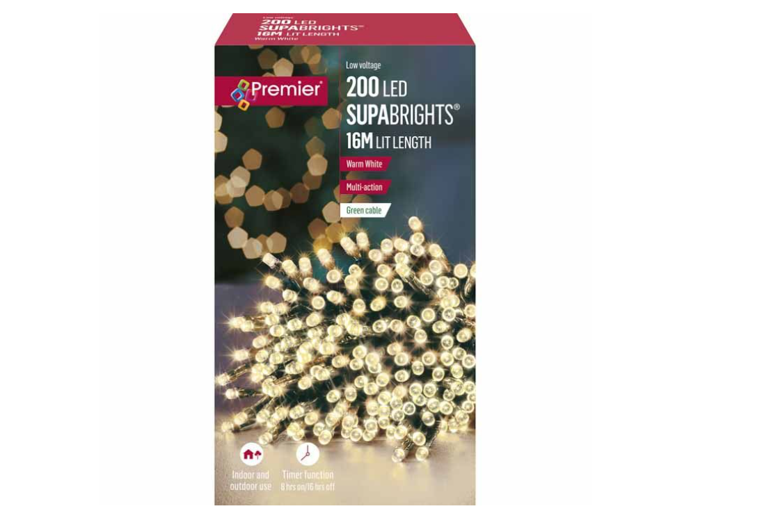 200 M-A LED Supabrights Timer Warm White