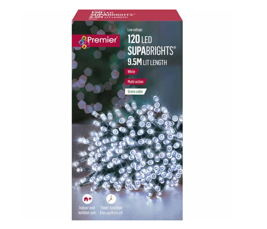 120 M-A LED Supabrights Timer White