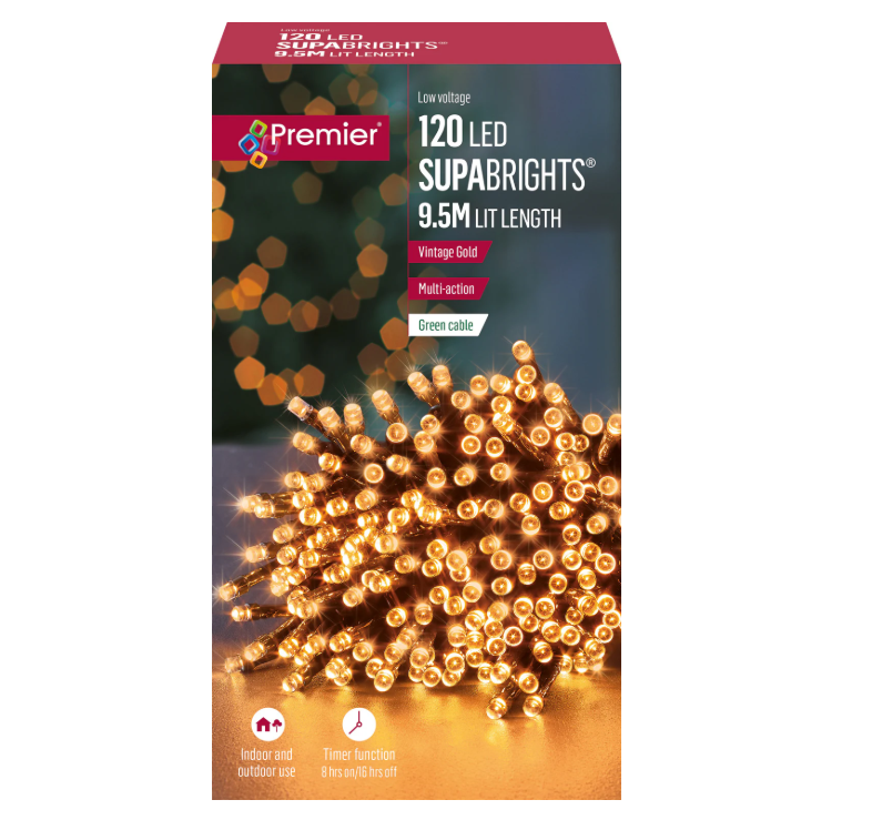 120 M-A LED Supabrights Vintage Gold