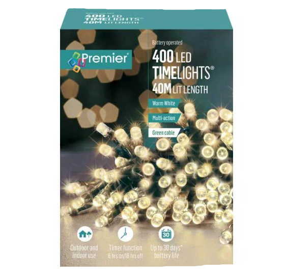 400 Multi Action Battery Operted Warm White LEDs