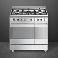 Smeg Concert 90cm Stainless Steel Duel Fuel Range