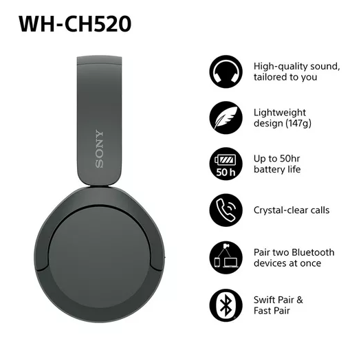 Sony Bluetooth Headphones | Black