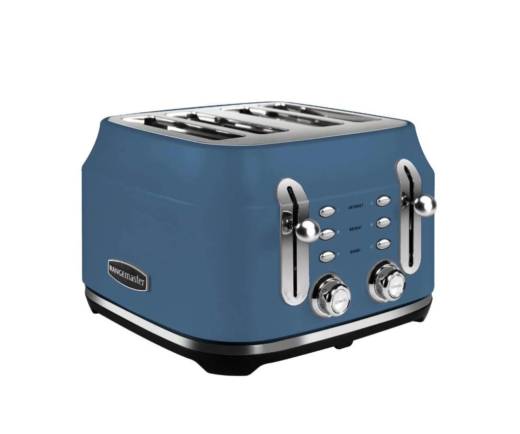 Rangemaster Classic 4 Slice Stone Blue Toaster