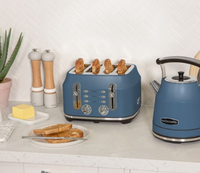 Rangemaster Classic 4 Slice Stone Blue Toaster