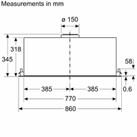 Neff Canopy Hood 86cm Black D86NAC1S0B