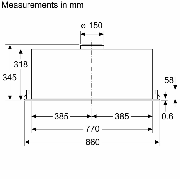 Neff Canopy Hood 86cm Black D86NAC1S0B