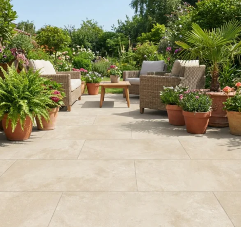 Kandla Outdoor Porcelain Tiles 900x600mm | Italian | Beige